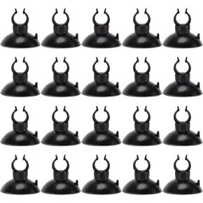 Aquarium Suction Cup, Aquarium Sucker Clip, Suction Cups Airline Tubing Holder, Fish Tank Accessories for Aquarium Fish Tank, Black, 0.39" 20 Pcs 20 Pcs