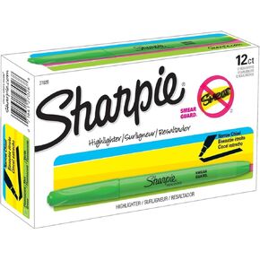 Sharpie Accent Pocket Style Highlighters, Chisel Tip, Fluorescent Green, Case of 12 Dz.