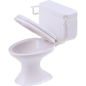 White Plastic Decoration 1:12 House Toilet House Bathroom Furniture Mini Toilet Cake Decoration for House Decoration Accessories, Dollhouse Décor