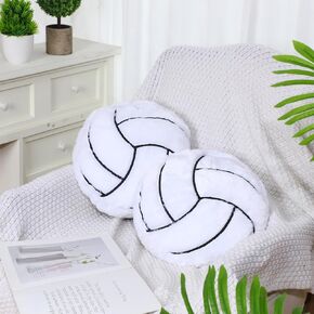 Gerrii 2 Pcs Volleyball Plush Pillow Sport Theme Fluffy Stuffed Throw Pillow Volleyball Room Decor Gift for Bedroom Decoration Supplies