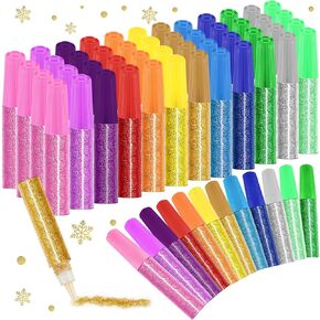 Saypacck 36 PCS Glitter Glue Pens Bulk 12 Colour Glitter Glue for Crafts School Gift Forms for DIY Arts و Projects Scrapbooking و Cards Decoring Supplies