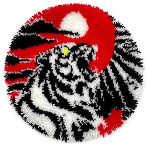 NEWHOOK Latch Hook Kits for Kids DIY Rug Crochet Yarn Kits for Adults Tapestry Kits Home Decor Kits with Colorful Printed Canvas Carpet Needlework Seat Cushion Creative Gift 19'' X 19'' (Colorful)