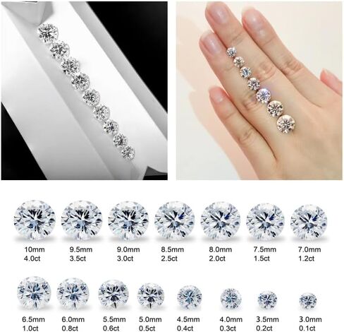 Moissanite real d ملون عديمة اللون moissanite الحجر الحجر VVS1 الوضوح ، المجوهرات النساء مويسانيت لصنع المجوهرات لأقراط الدائري قلادة DIY المجوهرات المجوهرات صنع المجوهرات in Saudi Arabia