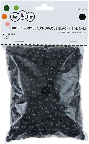 lelulim™ 1000 PC Pony Beads Opaque White 3IN / 9mm Diameter. (White) in Kuwait
