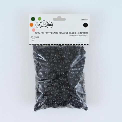lelulim™ 1000 PC Pony Beads Opaque White 3IN / 9mm Diameter. (White) in Kuwait