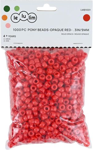 lelulim™ 1000 PC Pony Beads Opaque White 3IN / 9mm Diameter. (White) in Kuwait