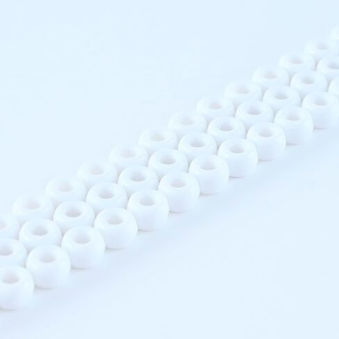 LELULIM ™ 1000 PC PONY BEADS غير شفاف 3in / 9mm. (أبيض) in Saudi Arabia