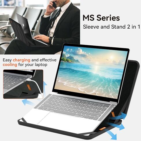 Smatree MS118 Hard Eva Protection Sleeve Case مع حامل متوافق مع جهاز كمبيوتر محمول 17.3 بوصة الحسد 17T/17 ، فأل 17 ، HP 470 G9/G10 كمبيوتر محمول ، HP Laptop 17/17T/17Z ، مكافحة دفتر المياه المضاد للماء. in Kuwait