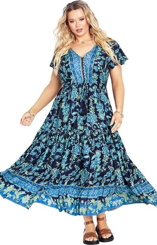 Avenue Women's Plus Size Dress Sandy Midi in Saudi Arabia