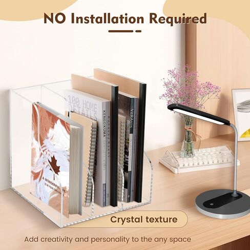 B5 منظم مكتب الأكريليك السميك ، منظم كتب ، حامل كتاب أكريليك ، منظم ملفات أكريليك مجهز برف 3 مقصورات ، مع منصات مقاومة للخدش لحماية سطح المكتب الخاص بك in Kuwait