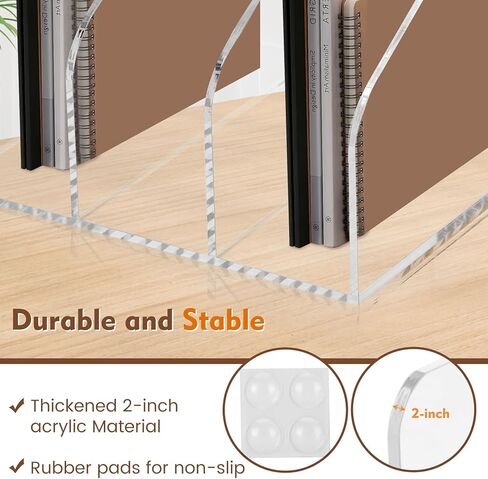 B5 منظم مكتب الأكريليك السميك ، منظم كتب ، حامل كتاب أكريليك ، منظم ملفات أكريليك مجهز برف 3 مقصورات ، مع منصات مقاومة للخدش لحماية سطح المكتب الخاص بك in Kuwait