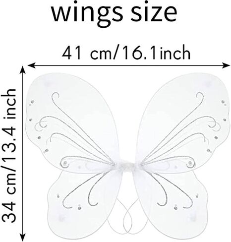 Fairy Girls Wings for Girls, Sparkle Angel Wings Butterfly Girl Wing for Birhday Party Halloween Costume Dress Up in Saudi Arabia