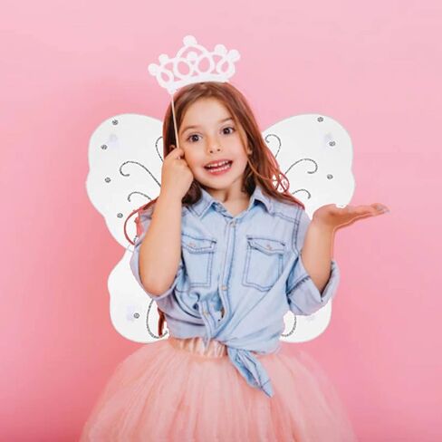 Fairy Girls Wings for Girls, Sparkle Angel Wings Butterfly Girl Wing for Birhday Party Halloween Costume Dress Up in Saudi Arabia
