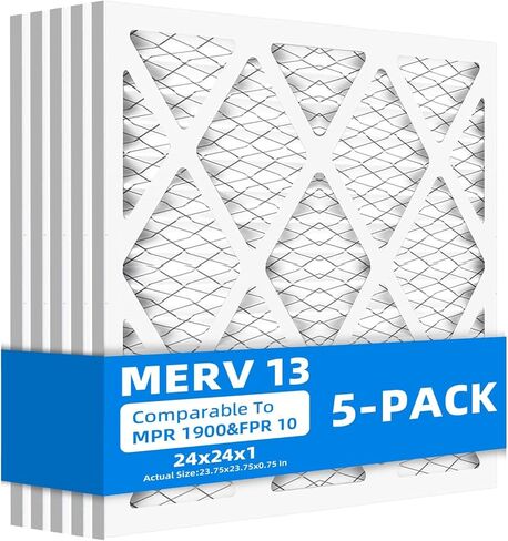 (2 Pack) 20x24x1 Furnace Air Filters, MPR 1900 & FPR 10, MERV 13 Pleated Air Filter (Actual Size: 19.38" x 23.38" x 0.75") in Saudi Arabia
