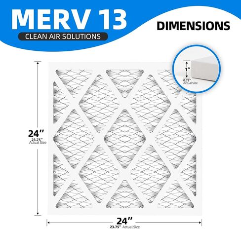 (2 Pack) 20x24x1 Furnace Air Filters, MPR 1900 & FPR 10, MERV 13 Pleated Air Filter (Actual Size: 19.38" x 23.38" x 0.75") in Saudi Arabia