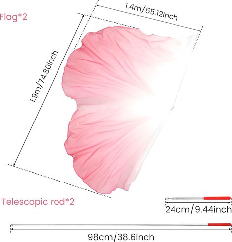 2 مجموعة 55 "× 75" المديح العلم عبادة الرقص مع قضيب القضيب نصف دائرة عبادة الملاك الأعلام الأعلام الساحرة مرن in Kuwait