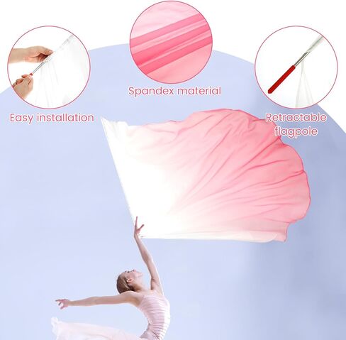 2 مجموعة 55 "× 75" المديح العلم عبادة الرقص مع قضيب القضيب نصف دائرة عبادة الملاك الأعلام الأعلام الساحرة مرن in Kuwait