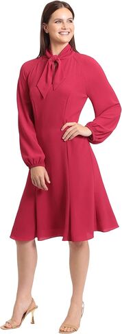Maggy London Women's Tie Neck Bubble Crepe Fit and Flare Dress in Saudi Arabia