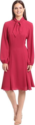 Maggy London Women's Tie Neck Bubble Crepe Fit and Flare Dress in Saudi Arabia