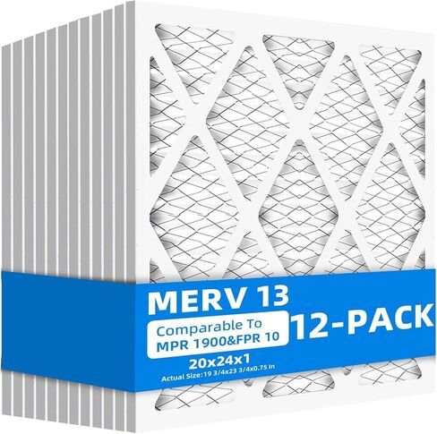 (عبوتان) 20 × 24 × 1 مرشحات هواء للفرن، MPR 1900 & FPR 10، مرشح هواء مطوي MERV 13 (الحجم الفعلي: 19.38 بوصة × 23.38 بوصة × 0.75 بوصة) in Kuwait