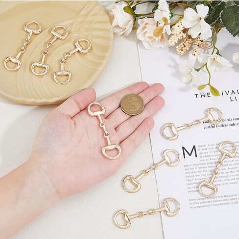 SUPERFINDINGS Double D-Rings Snaffle Bit Buckles Equestrian Jewelry Making for Necklaces Bracelets Foldable Connecting Clasp in Saudi Arabia