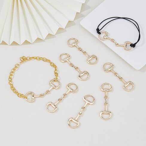 SUPERFINDINGS Double D-Rings Snaffle Bit Buckles Equestrian Jewelry Making for Necklaces Bracelets Foldable Connecting Clasp in Saudi Arabia