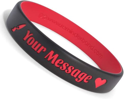 Reminderband Custom 100% Silicone Luxe Wristbands – Personalized Motivational Bracelets, Bulk Rubber Bands for Events, Fundraisers, Awareness, Gifts - Hypoallergenic Bands in Saudi Arabia
