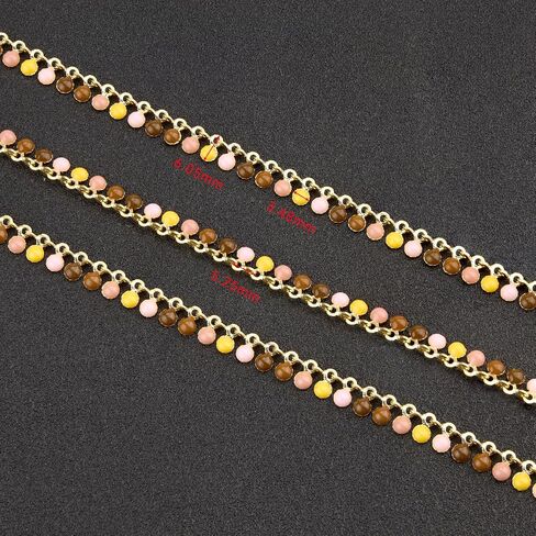 UMAOKANG 3 Meters 18K Gold Plated Chains for Jewelry Making Multicolored Enamel Bulk Chain on Spool in Saudi Arabia
