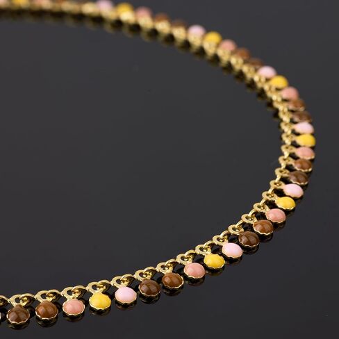 UMAOKANG 3 Meters 18K Gold Plated Chains for Jewelry Making Multicolored Enamel Bulk Chain on Spool in Saudi Arabia
