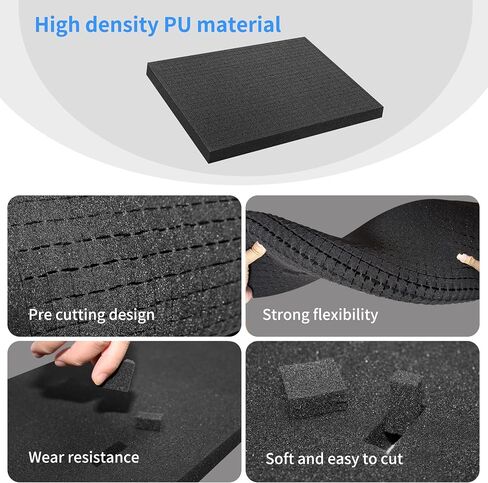 2PCS Pick and Pluck Foam 15.7 x 11.8 x 0.98in, High Density PU Customizable Foam Insert, Pick Apart Foam Insert, Pre Cubed Foam Sheet for Toolbox, Craft, Game Box in Kuwait