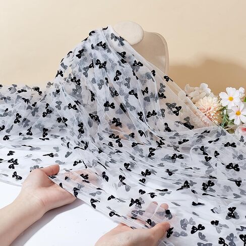 3 Yards Black Nylon Lace Fabric Flower Pattern Lace Trim 59 Inches Wide Floral Pattern Ribbon French Sewing Fabrics for DIY Crafts Wedding Party Sewing Dresses Home Decoration in Kuwait