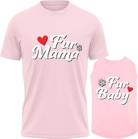 Dog and Owner Matching Clothes - Adorable Fur Mama Fur Baby Dog Matching Outfits with Owners - Soft Pet Clothes in Saudi Arabia