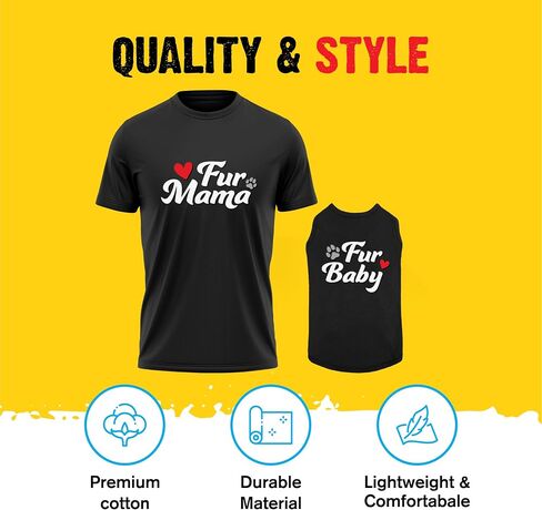 Dog and Owner Matching Clothes - Adorable Fur Mama Fur Baby Dog Matching Outfits with Owners - Soft Pet Clothes in Saudi Arabia