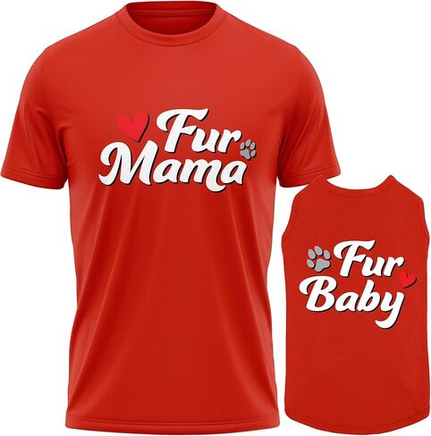 Dog and Owner Matching Clothes - Adorable Fur Mama Fur Baby Dog Matching Outfits with Owners - Soft Pet Clothes in Saudi Arabia