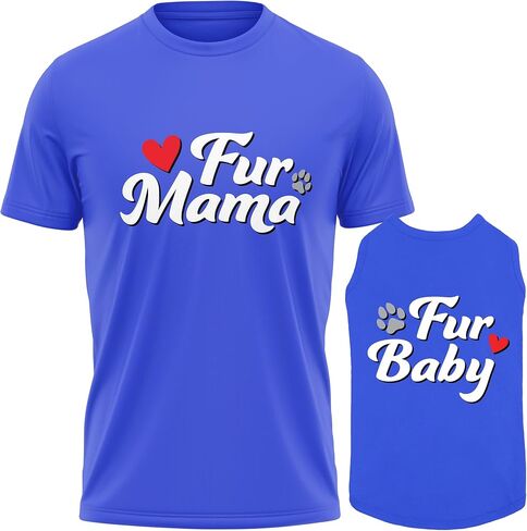 Dog and Owner Matching Clothes - Adorable Fur Mama Fur Baby Dog Matching Outfits with Owners - Soft Pet Clothes in Saudi Arabia