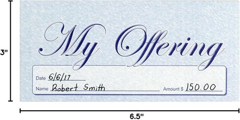 My Offering - Church Tithe/Donation Envelopes – Blue, Simple Design, Easy-open Tab, Fits Bills & Checks, Name, Date & Amount, Malachi 3:10 KJV Verse, Choose Your Quantity (125 or 500) in Saudi Arabia