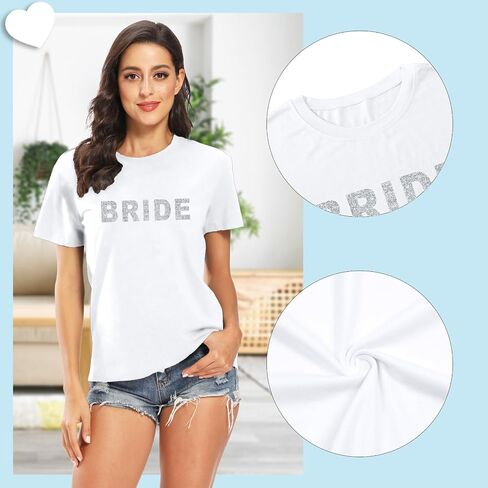 Bride Shirt for Women Engaged Shirt Bachelorette Party Shirts Bride Crew Short Sleeve Bridal Shower Tee Tops in Saudi Arabia