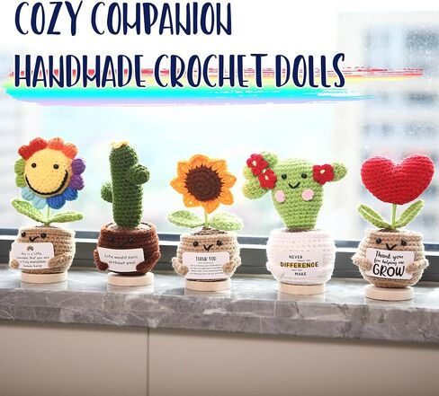 فريق Sea Team المصنوع يدويًا Doll Cactus Crochet مع بطاقة الدعم العاطفي ، نبات محبط محبط ، زخرفة عيد الميلاد ، هدية تقدير لزميل العمل ، صديق ، Bestie ، المعلم in Saudi Arabia