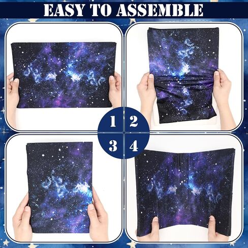 Zhanmai 8 Pcs Jumbo Book Cover Stretchable Nylon Fabric Book Protector Large Reusable Washable Cover for Paperback Notebook Hardcover Textbook up to 9 x 11 Inch (Galaxy) in Saudi Arabia