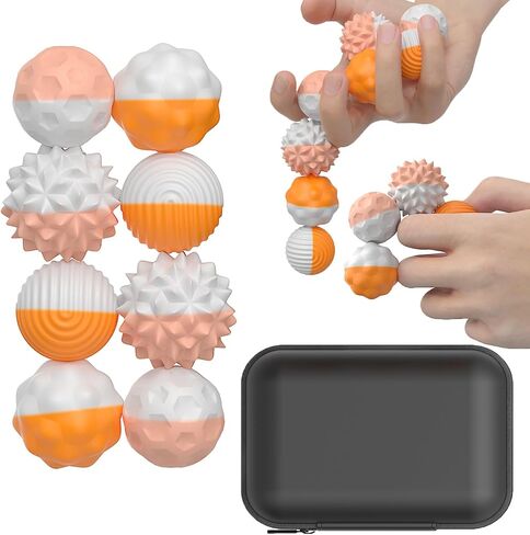 Magnetic Sensory Fidget Balls for Adults & Teens – 8PCS Silicone Textured Quiet Desk Toys for Anxiety Relief, Stress Relief Fidget Balls for Office, ADHD Focus Tools, Gifts for Coworkers or Friends in Kuwait