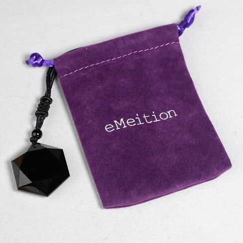 حجر السج، قلادة سبج سوداء للرجال قلادة كريستال من الحجر الطبيعي السداسي لحماية قلادة السداسية للنساء in Kuwait