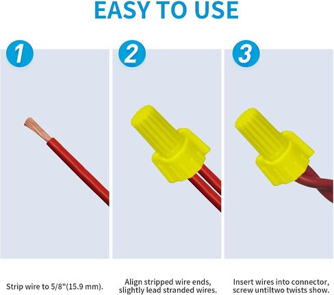 Red Winged Wire Connectors Nuts Easy-Twist, UL Listed Red Wire Cap Electrical Connectors 10 PCs Screw-On Electrical Connectors Kit 18-8 AWG for Connect Electrical Wiring in Saudi Arabia