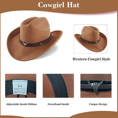 Cowgirl Outfits for Girls Kids 6 Pcs Western Costume Accessories Cowboy Hat Fringe Vest Earring for Halloween Party in Saudi Arabia