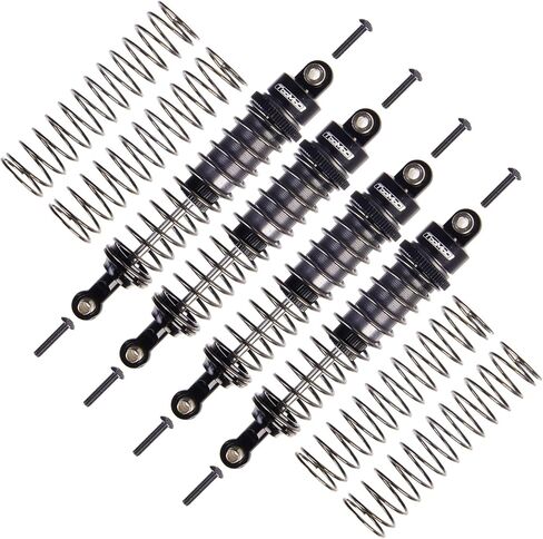 90mm RC All Aluminum Alloy Oil Filled Shock Absorbers kit for Axial SCX10 D90 TRX4 Tamiya CC01 Truck Crawler/Truck/Off-Road Car Upgrades Replace Parts （Black） in Saudi Arabia