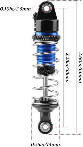 GPM Racing Aluminum Alloy Front & Rear Shock Absorbers Set with Adjustable Springs for ARRMA 1/18 Granite, 1/16 Mojave, 1/14 Typhon GROM RC Truck Upgrades – Replaces ARA330806 (Blue) in Saudi Arabia