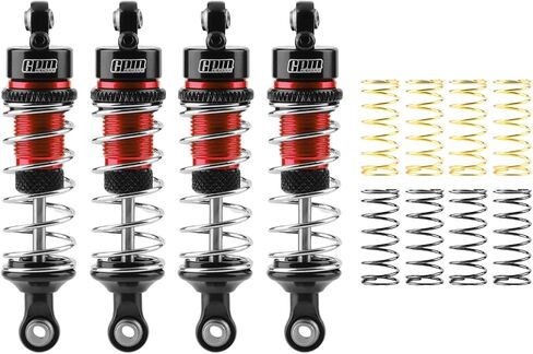 GPM Racing Aluminum Alloy Front & Rear Shock Absorbers Set with Adjustable Springs for ARRMA 1/18 Granite, 1/16 Mojave, 1/14 Typhon GROM RC Truck Upgrades – Replaces ARA330806 (Blue) in Saudi Arabia