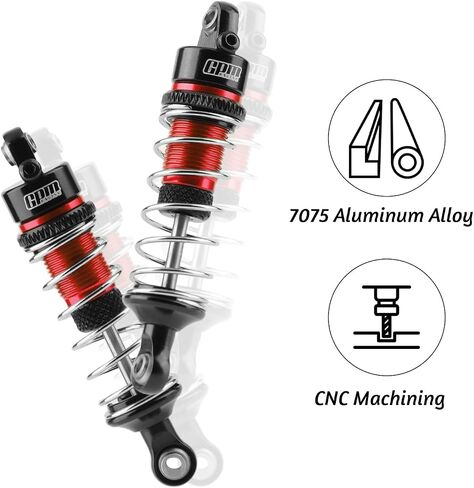 GPM Racing Aluminum Alloy Front & Rear Shock Absorbers Set with Adjustable Springs for ARRMA 1/18 Granite, 1/16 Mojave, 1/14 Typhon GROM RC Truck Upgrades – Replaces ARA330806 (Blue) in Saudi Arabia