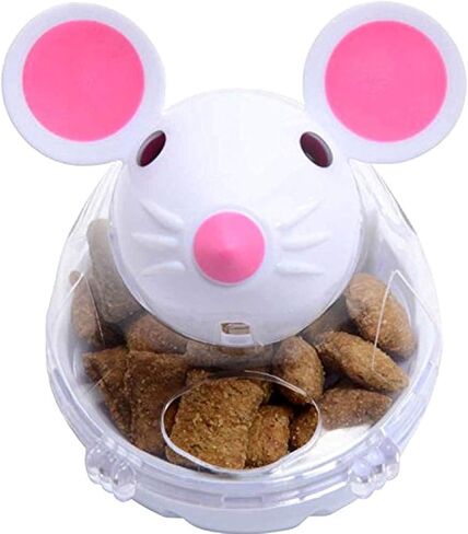 Mouse Shape Interactive Toys for Cats Toy,Play Cat Toy Pet Cat,Kitte Treat Holder Food Storage Dispenser Chew Play Toy for Indoor Cat and Kitten Exercise,Mice and Animal Toys (Pink) in Saudi Arabia