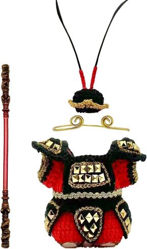 Clothes for Blind Box Doll , Sun Wukong Crochet 4-Piece Set Clothes for 17cm Blind Box Doll Cute Handmade Outfit Ropa para Blind Box Doll Accessories (NO Doll) in Saudi Arabia