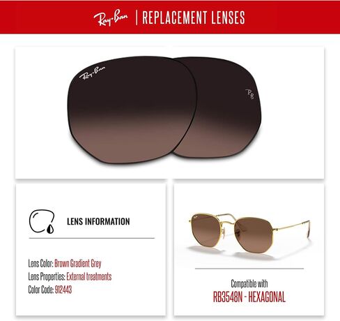 Ray-Ban Original HEXAGONAL RB3548N 51M Light Blue Flash Replacement Lenses For Men For Women + BUNDLE with Designer iWear Eyewear Kit in Saudi Arabia